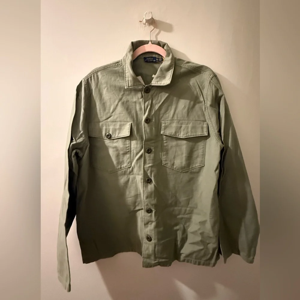 Polo Ralph Lauren Peace, Love, Polo Military Button Down Shirt Jacket - Picture 2 of 8